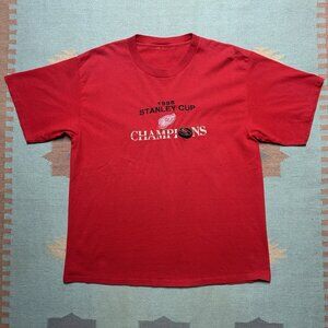 Vintage 90s t shirt Detroit red wings 1998 Stanley cup champs hockey NHL XL